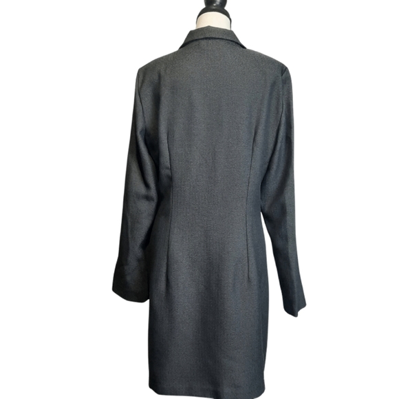 Women's Blazer Size 13 BYER TOO CALIFORNIA grey and black color Herringbone - Picture 2 of 12